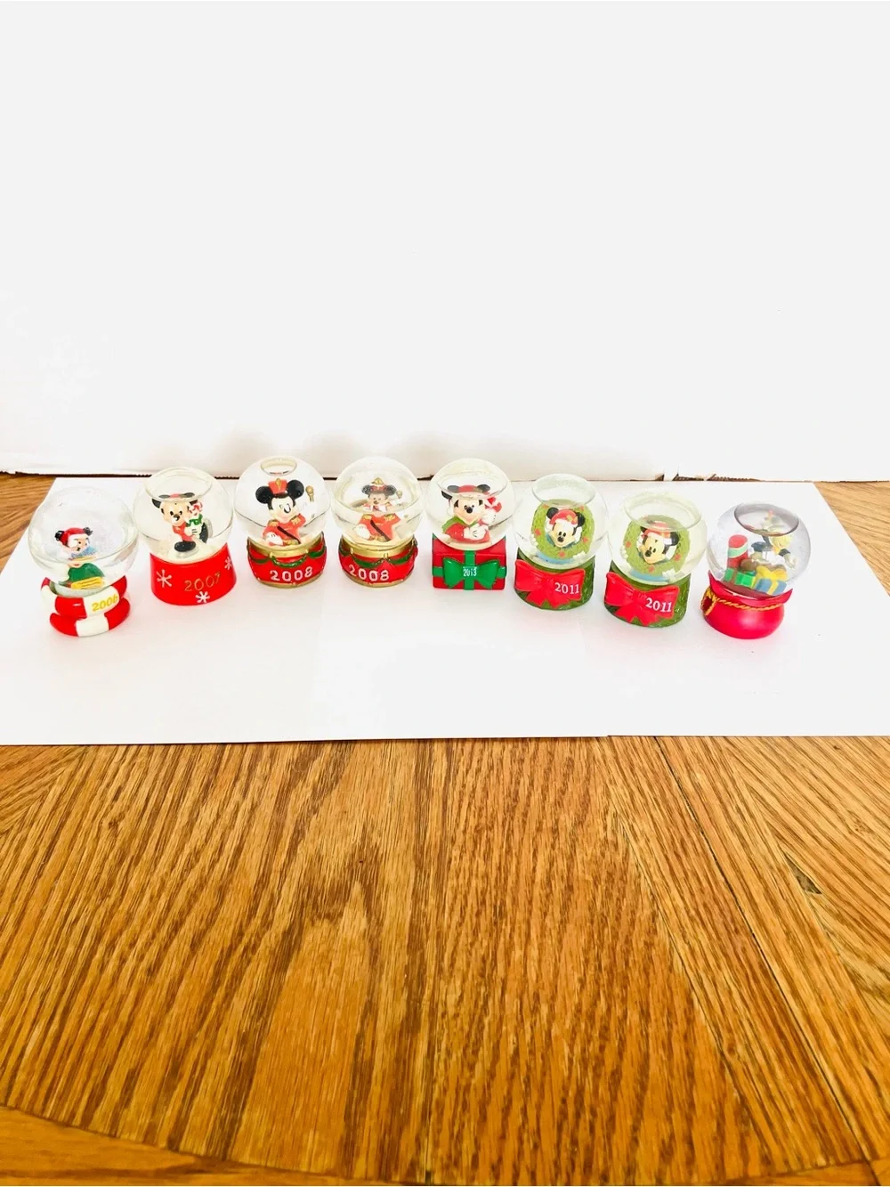 Disney Christmas Mini Snow Globes Lot(8) 2 Have Low Water JC Penny Read 2.5in